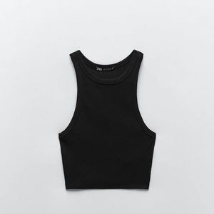 Zara Ribbed Racer Top